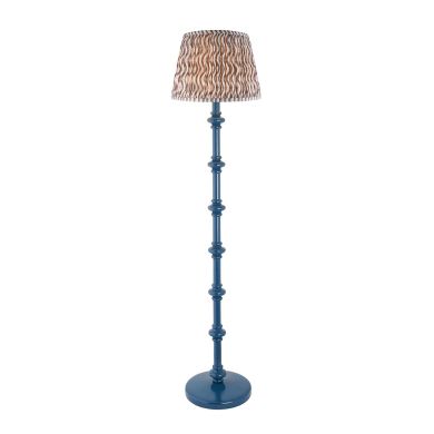 Carnaby And Ripple 35cm Pearl Grey Shade Floor Lamp With Satin Marlin Blue Base
