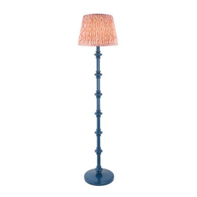 Carnaby And Ripple 35cm Coral Pink Shade Floor Lamp With Satin Marlin Blue Base
