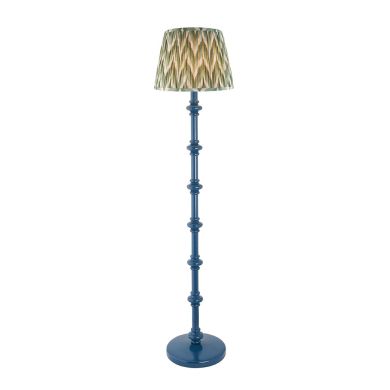 Carnaby And Zigzag 35cm Cotswold Green Shade Floor Lamp Satin Marlin Blue Base