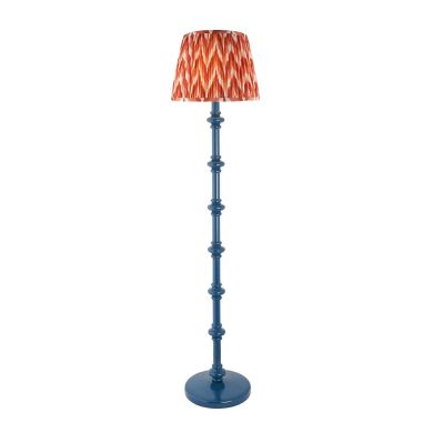 Carnaby And Zigzag 35cm Apricot Orange Shade Floor Lamp Satin Marlin Blue Base