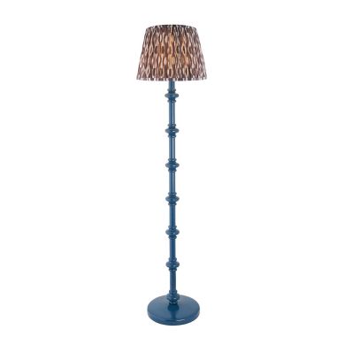 Carnaby And Ikat 35cm Pearl Grey Shade Floor Lamp With Satin Marlin Blue Base