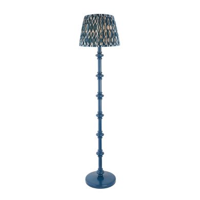 Carnaby And Ikat 35cm Marlin Blue Shade Floor Lamp With Satin Marlin Blue Base
