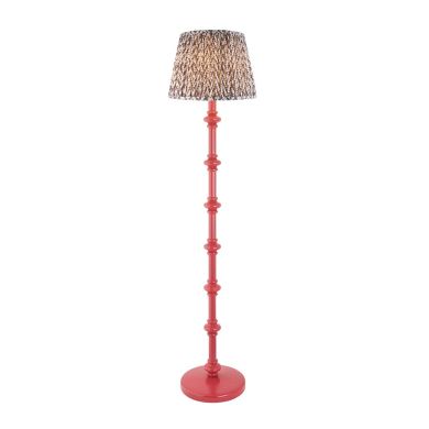 Carnaby And Leaf 35cm Pearl Grey Shade Floor Lamp With Satin Pink Clay Base