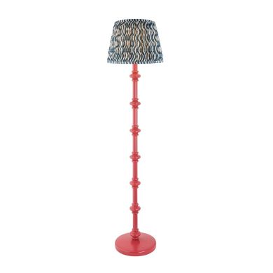 Carnaby And Ripple 35cm Marlin Blue Shade Floor Lamp With Satin Pink Clay Base