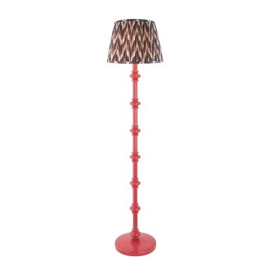 Carnaby And Zigzag 35cm Pearl Grey Shade Floor Lamp Satin Pink Clay Base