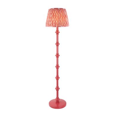 Carnaby And Ikat 35cm Coral Pink Shade Floor Lamp With Satin Pink Clay Base