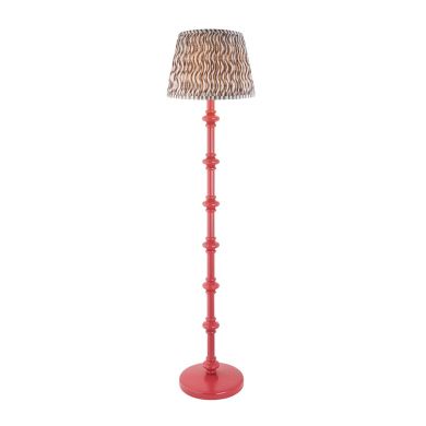 Carnaby And Ripple 35cm Pearl Grey Shade Floor Lamp With Satin Pink Clay Base