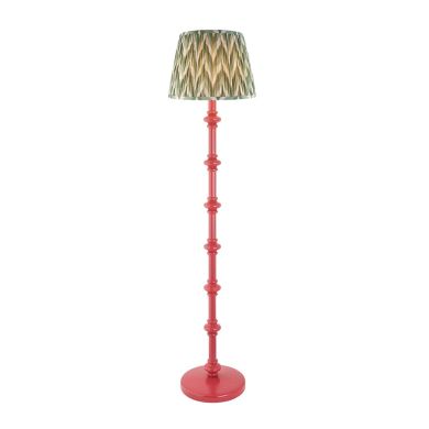 Carnaby And Zigzag 35cm Cotswold Green Shade Floor Lamp Satin Pink Clay Base