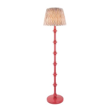 Carnaby And Ikat 35cm Neutral Shade Floor Lamp With Satin Pink Clay Base