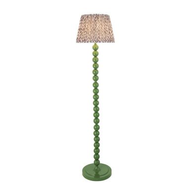 Higgledy And Leaf 35cm Pearl Grey Shade Floor Lamp With High Gloss Cotswold Green Base