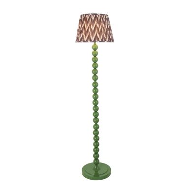 Higgledy And Zigzag 35cm Pearl Grey Shade Floor Lamp With Gloss Cotswold Green Base