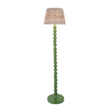 Higgledy And Ripple 35cm Pearl Grey Shade Floor Lamp With Gloss Cotswold Green Base