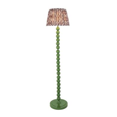 Higgledy And Ikat 35cm Pearl Grey Shade Floor Lamp With High Gloss Cotswold Green Base