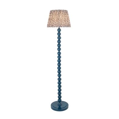 Higgledy And Leaf 35cm Pearl Grey Shade Floor Lamp With High Gloss Marlin Blue Base
