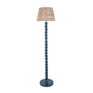 Higgledy And Ripple 35cm Pearl Grey Shade Floor Lamp With Gloss Marlin Blue Base