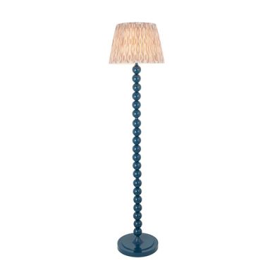 Higgledy And Ikat 35cm Neutral Shade Floor Lamp With High Gloss Marlin Blue Base