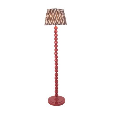 Higgledy And Zigzag 35cm Pearl Grey Shade Floor Lamp With Gloss Pink Clay Base