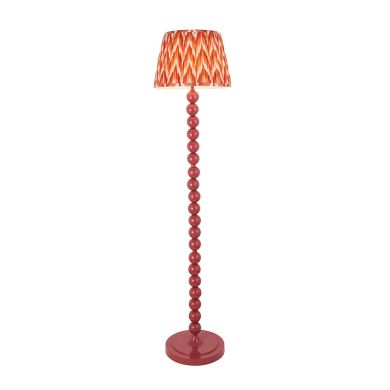 Higgledy And Zigzag 35cm Apricot Orange Shade Floor Lamp With Gloss Pink Clay Base