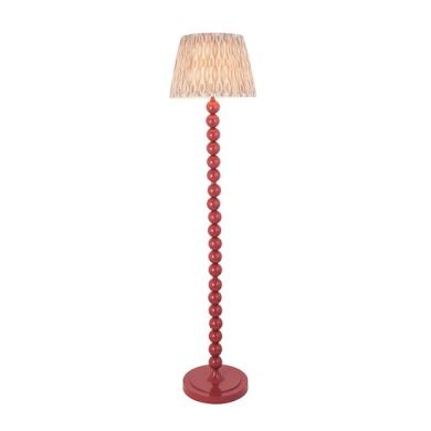 Higgledy And Ikat 35cm Neutral Shade Floor Lamp With High Gloss Pink Clay Base