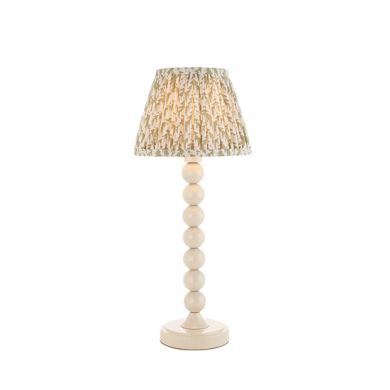 Higgledy And Leaf 20cm Herb Garden Green Shade Table Lamp With High Gloss Almond White Base