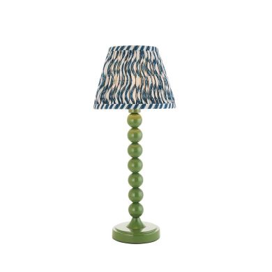 Higgledy And Ripple 20cm Marlin Blue Shade Table Lamp With Gloss Cotswold Green Base