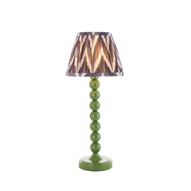 Higgledy And Zigzag 20cm Pearl Grey Shade Table Lamp With Gloss Cotswold Green Base