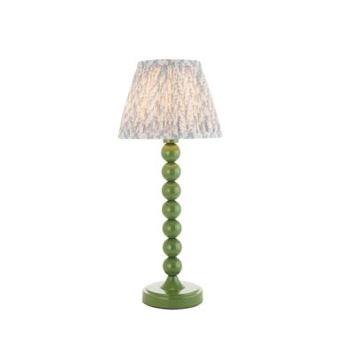 Higgledy And Leaf 20cm Shell Bay Blue Shade Table Lamp With High Gloss Cotswold Green Base