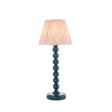 Higgledy And Leaf 20cm Peachy Keen Shade Table Lamp With High Gloss Marlin Blue Base
