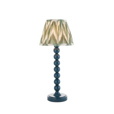 Higgledy And Zigzag 20cm Cotswold Green Shade Table Lamp With Gloss Marlin Blue Base