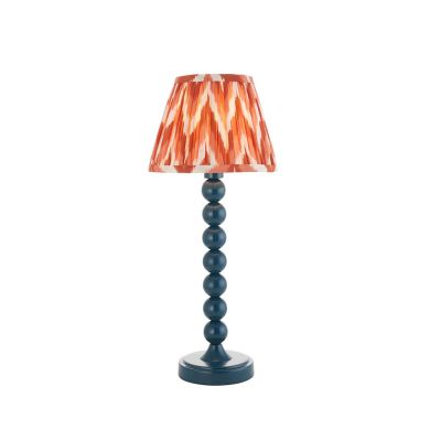 Higgledy And Zigzag 20cm Apricot Orange Shade Table Lamp With Gloss Marlin Blue Base