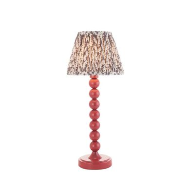 Higgledy And Leaf 20cm Pearl Grey Shade Table Lamp With High Gloss Pink Clay Base