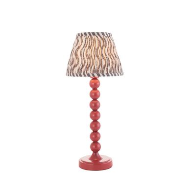 Higgledy And Ripple 20cm Pearl Grey Shade Table Lamp With Gloss Pink Clay Base