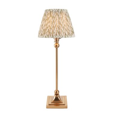 Santiago And Leaf 20cm Herb Garden Green Shade Table Lamp In Brushed Aged Brass