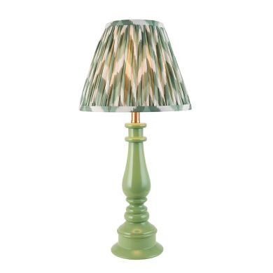 Myrtle And Zigzag 25cm Cotswold Green Shade Table Lamp With Gloss Cotswold Green Base