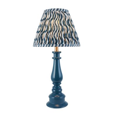 Myrtle And Ripple 25cm Marin Blue Shade Table Lamp With Gloss Marlin Blue Base