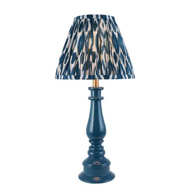 Myrtle And Ikat 25cm Marlin Blue Shade Table Lamp With Gloss Marlin Blue Base