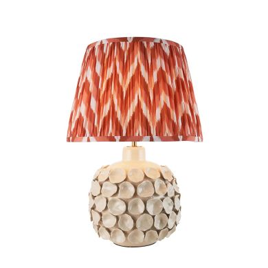 Bibury And Ripple 16cm Pearl Grey Fabric Shade Table Lamp In Satin Cotswold Green