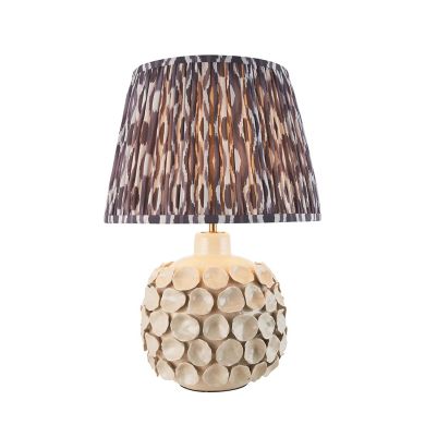 Bibury And Ripple 16cm Coral Pink Fabric Shade Table Lamp In Natural Ash