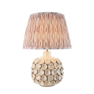Bibury And Ripple 16cm Coral Pink Fabric Shade Table Lamp In Satin Pink Clay