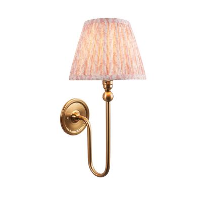 Santiago And Leaf 20cm Peachy Keen Shade Wall Light In Brushed Aged Brass