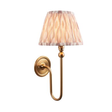 Santiago And Ikat 20cm Neutral Shade Wall Light In Brushed Aged Brass