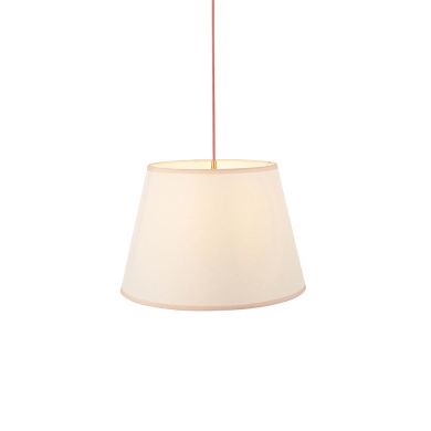 Eltham And Ivy 40cm Vintage White Shade Ceiling Light With Red Colour Braided Cable