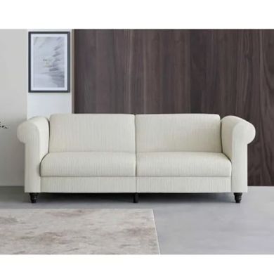 Felix Corduroy Fabric 3 Seater Sofa Bed In Cream