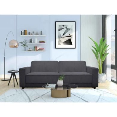 Allie Corduroy Fabric 3 Seater Sofa Bed In Anthracite