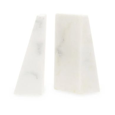 Koper Marble Set Of 2 Bookends In White