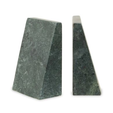 Koper Marble Set Of 2 Bookends In Green