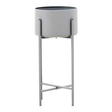 Trosa Large Metal Floor Standing Planter In Grey