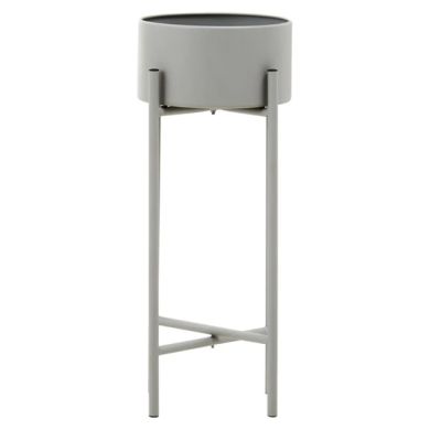 Trosa Small Metal Floor Standing Planter In Grey