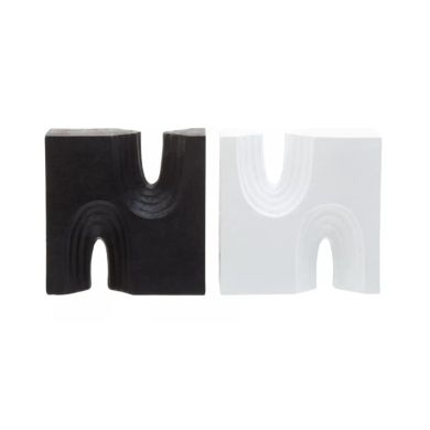 Broc Stonepowder Set Of 2 Bookends In Black And White