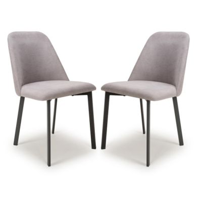 Linden Natural Linen Effect Dining Chairs In Pair